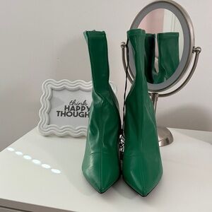 Forever 21 Vibrant Green Heeled Boots